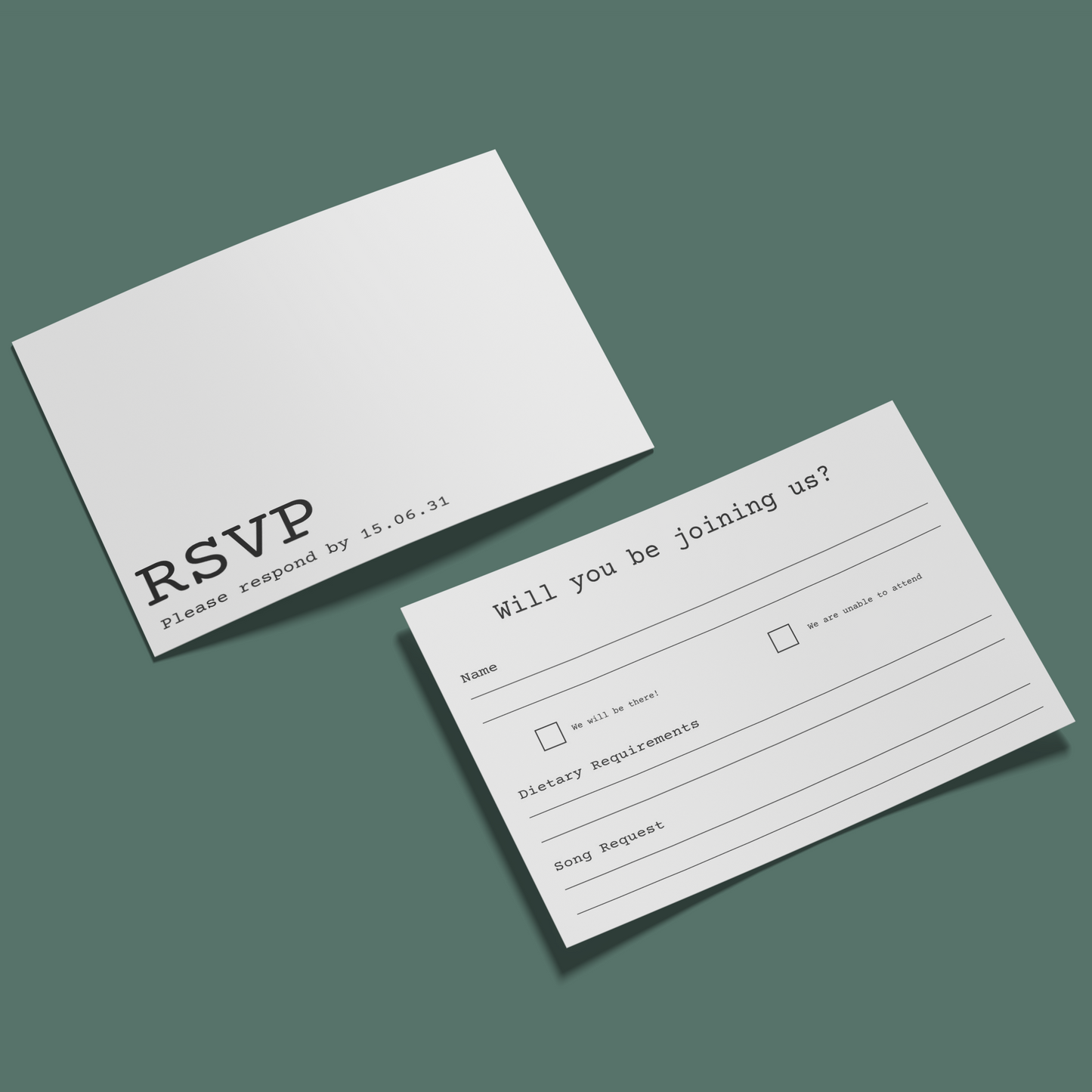 RSVP Cards - Antique Typewriter