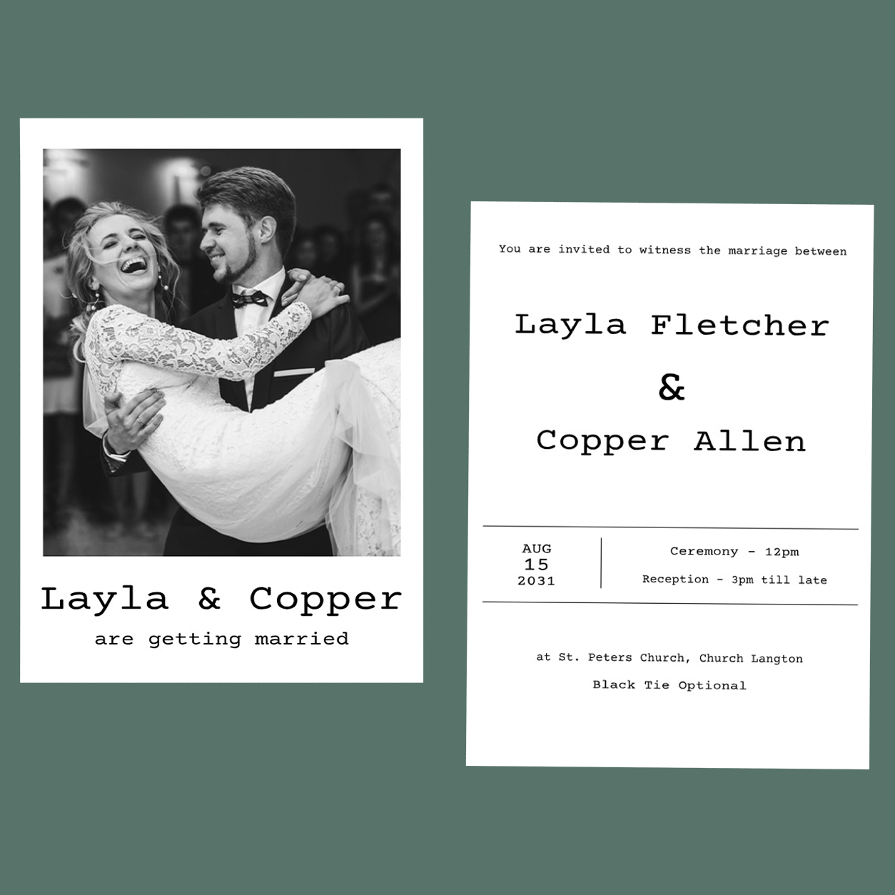 Wedding Invitations - Antique Typewriter