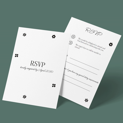 RSVP Cards - Monochrome Flowers