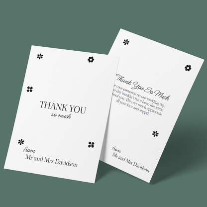 Thank You Cards - Monochrome Flowers