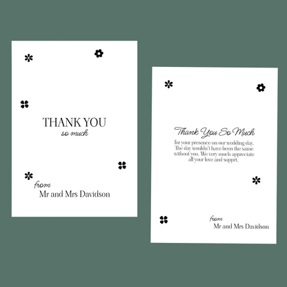 Thank You Cards - Monochrome Flowers