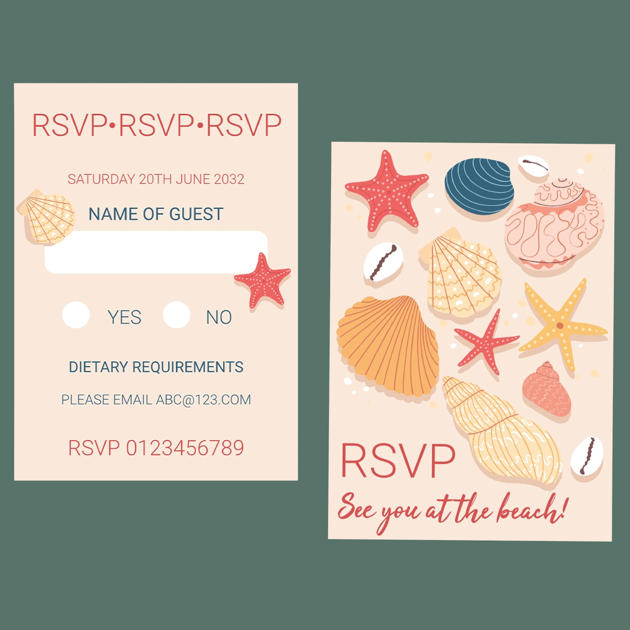 RSVP Cards - Beach Wedding