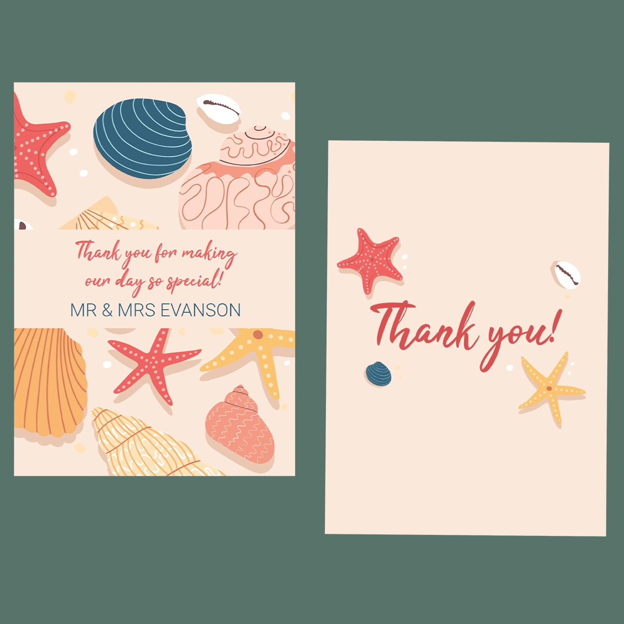 Thank You Cards - Beach Wedding