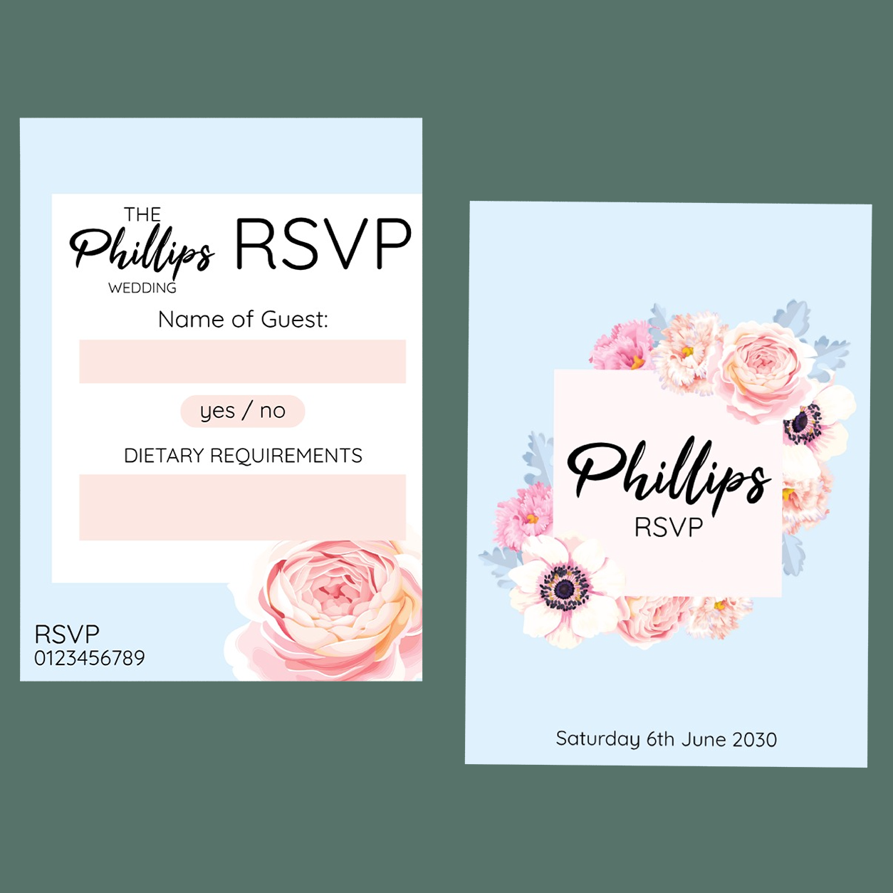 RSVP Cards - Roses In Summer