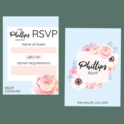 RSVP Cards - Roses In Summer