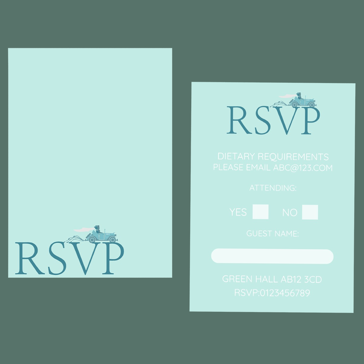 RSVP Cards - Wedding Car