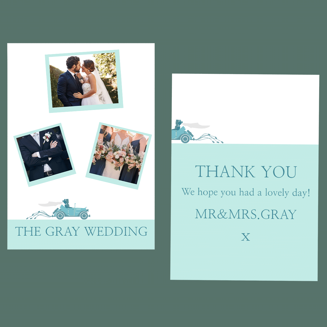 Thank You Cards - Wedding Car