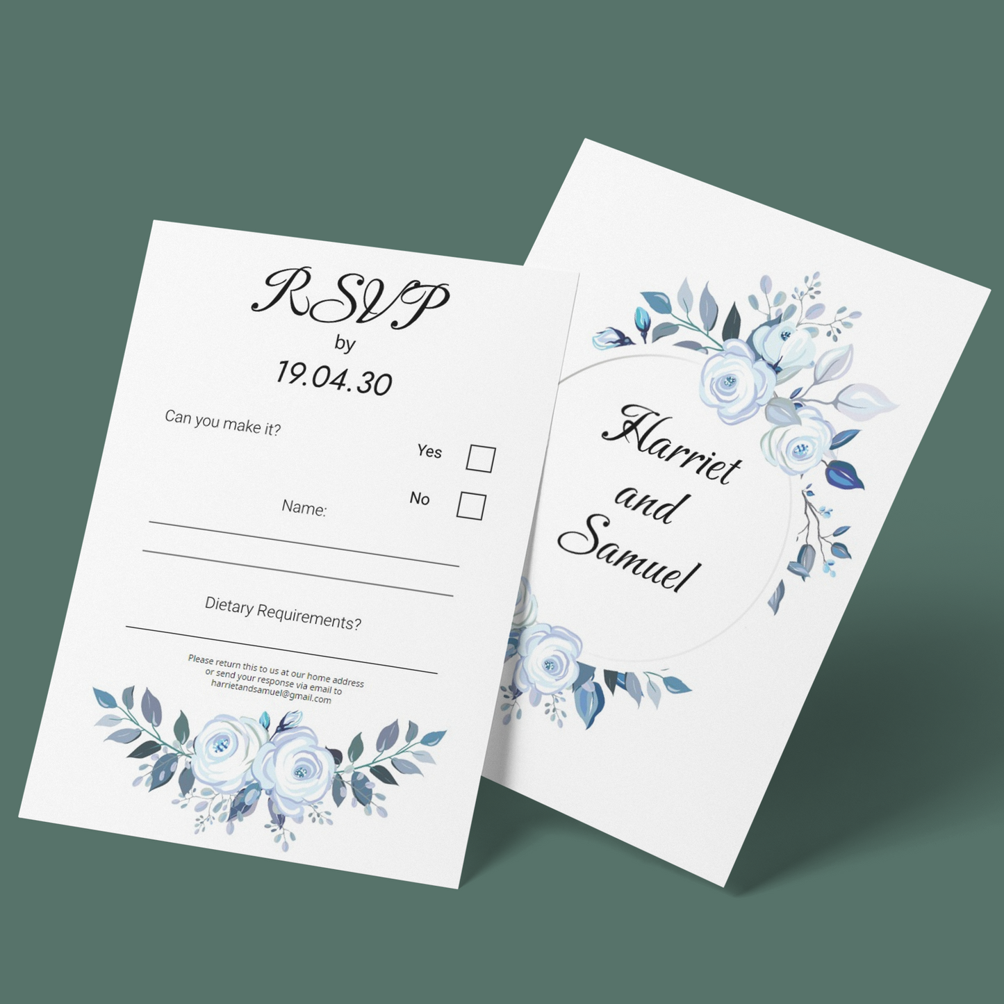 RSVP Cards- Something Blue