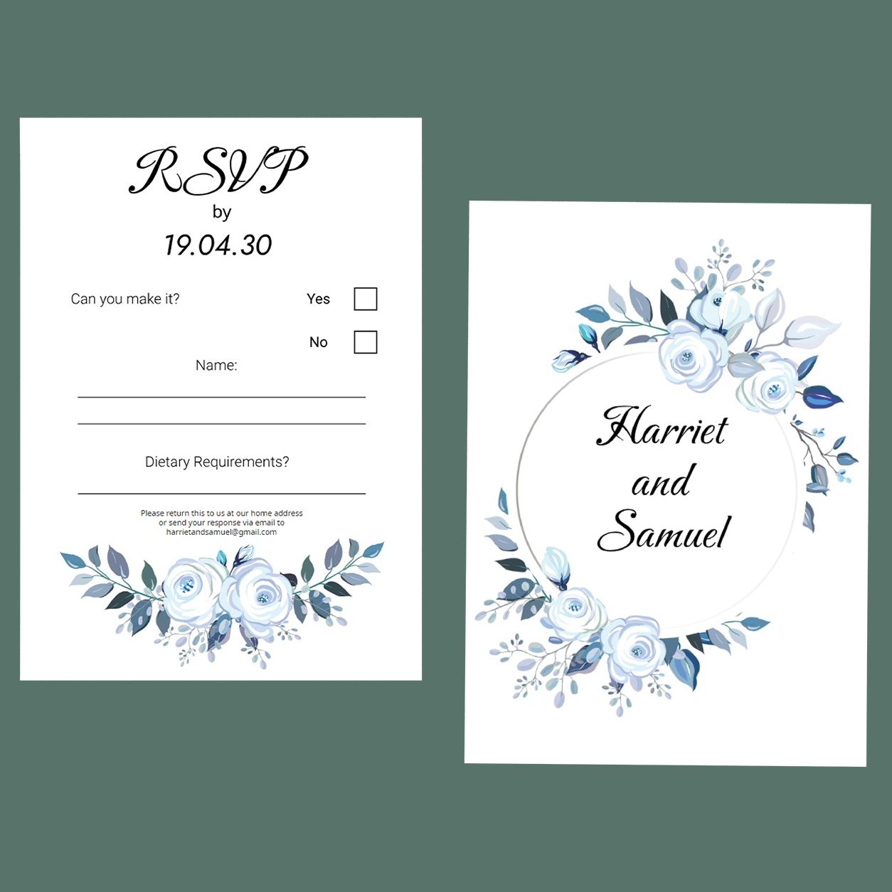 RSVP Cards- Something Blue