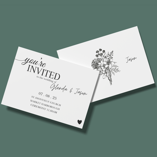 Wedding Invitations - Wildflower Bouquet