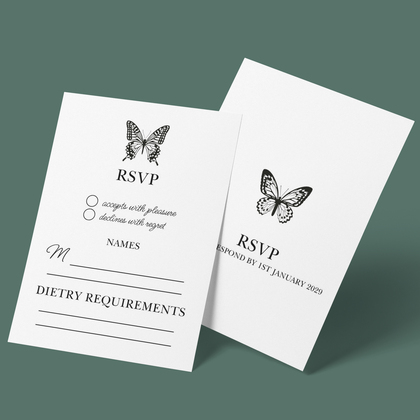 RSVP Cards - Catching Butterflies