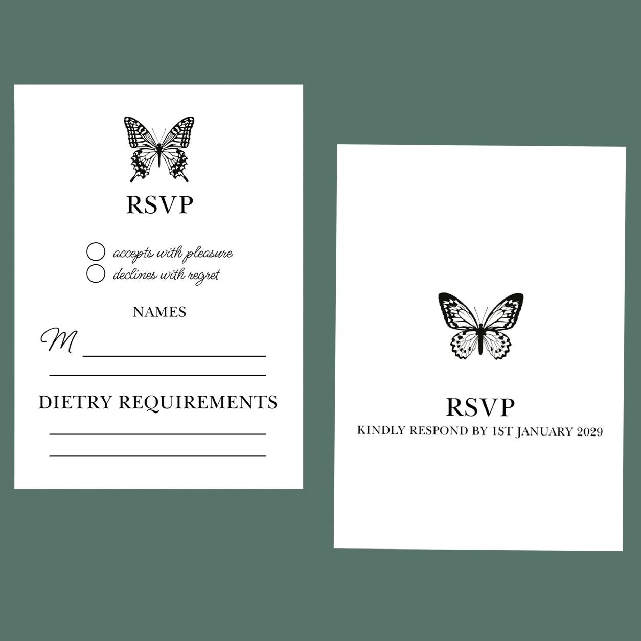 RSVP Cards - Catching Butterflies