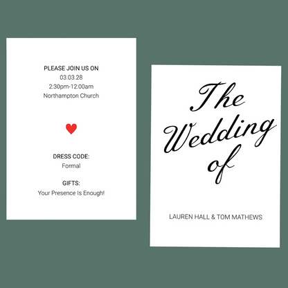 Wedding Invitations - Calligraphy