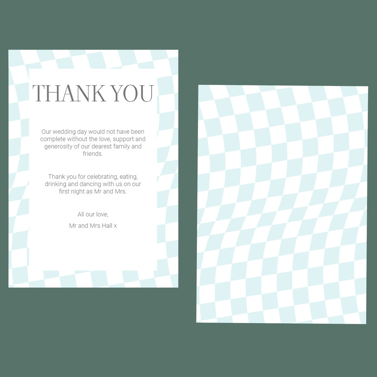 Thank You Cards - Chequerboard