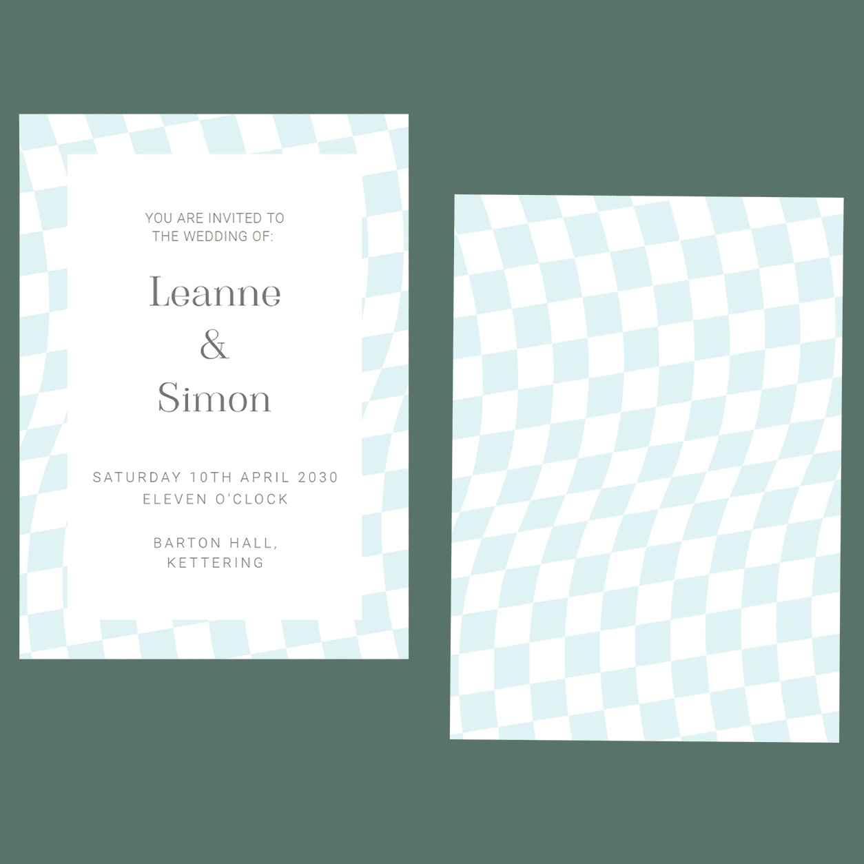 Wedding Invitations - Chequerboard