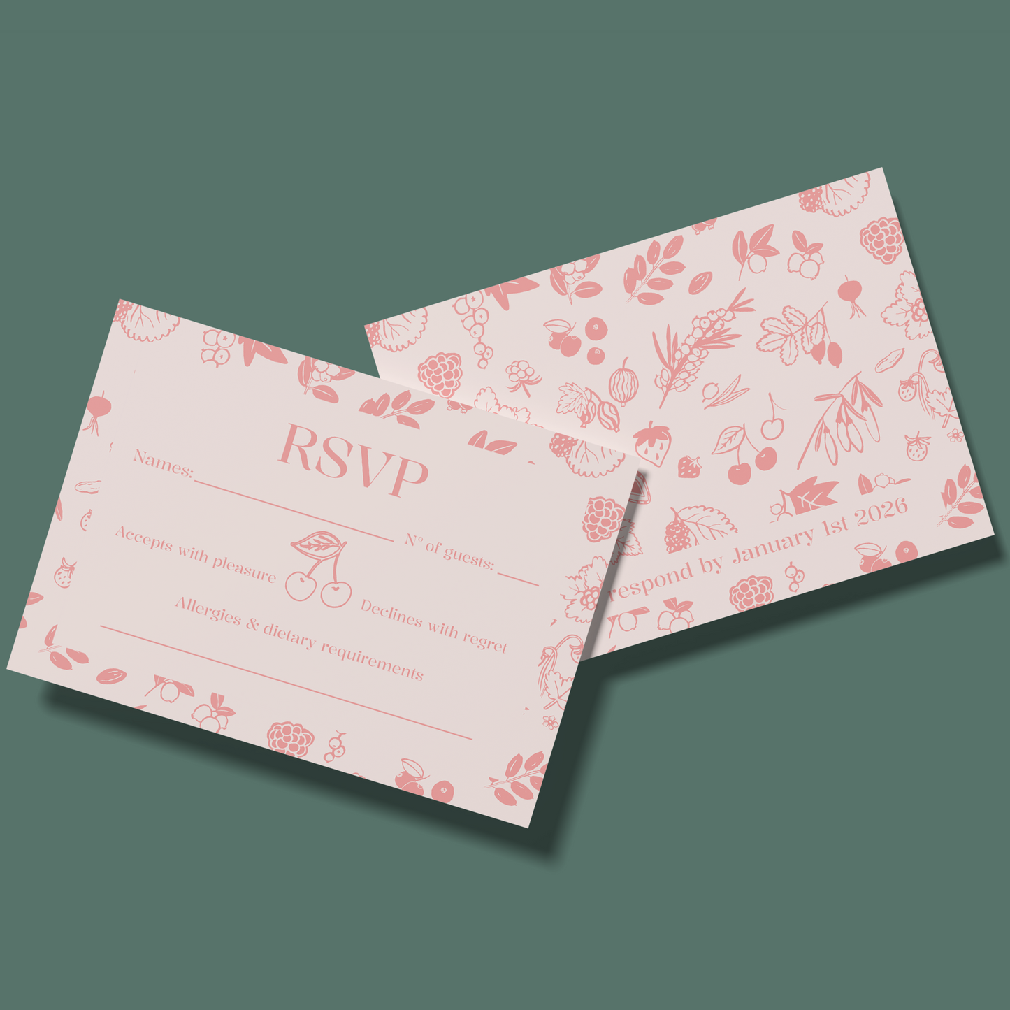 RSVP Cards - Cherries & Berries