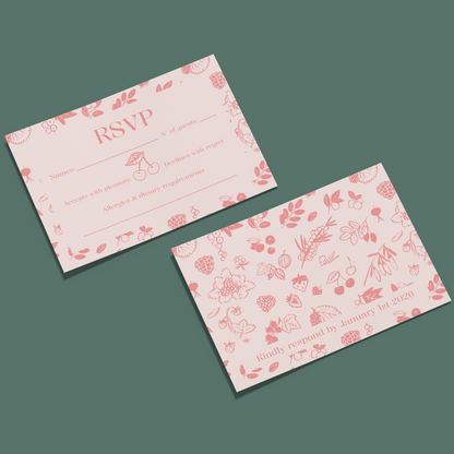 RSVP Cards - Cherries & Berries