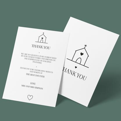 Thank You Cards - Wedding Bells