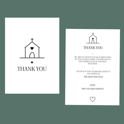 Thank You Cards - Wedding Bells