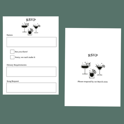 RSVP Cards - Cocktails