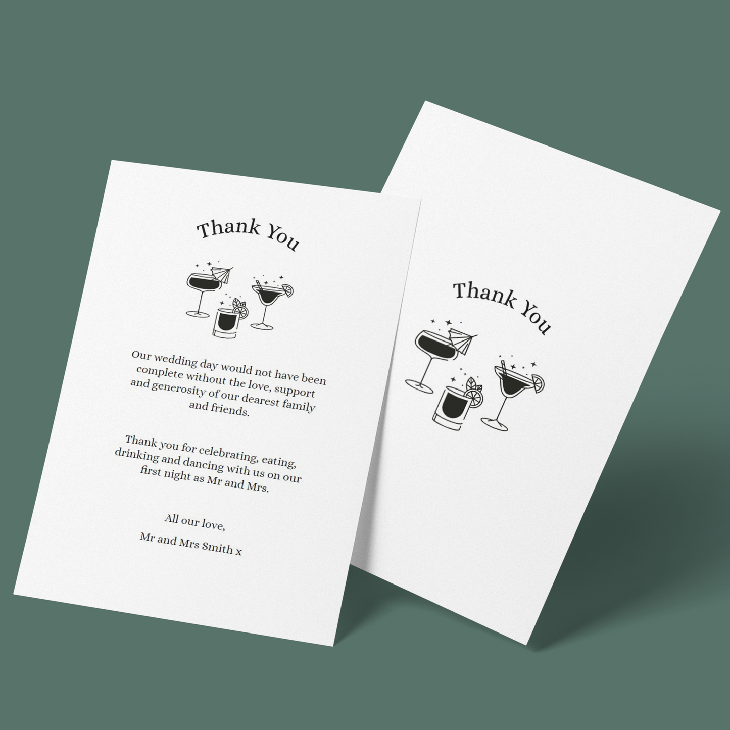 Thank You Cards - Cocktails