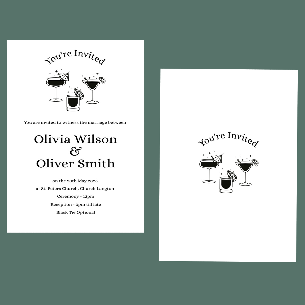 Wedding Invitations - Cocktails