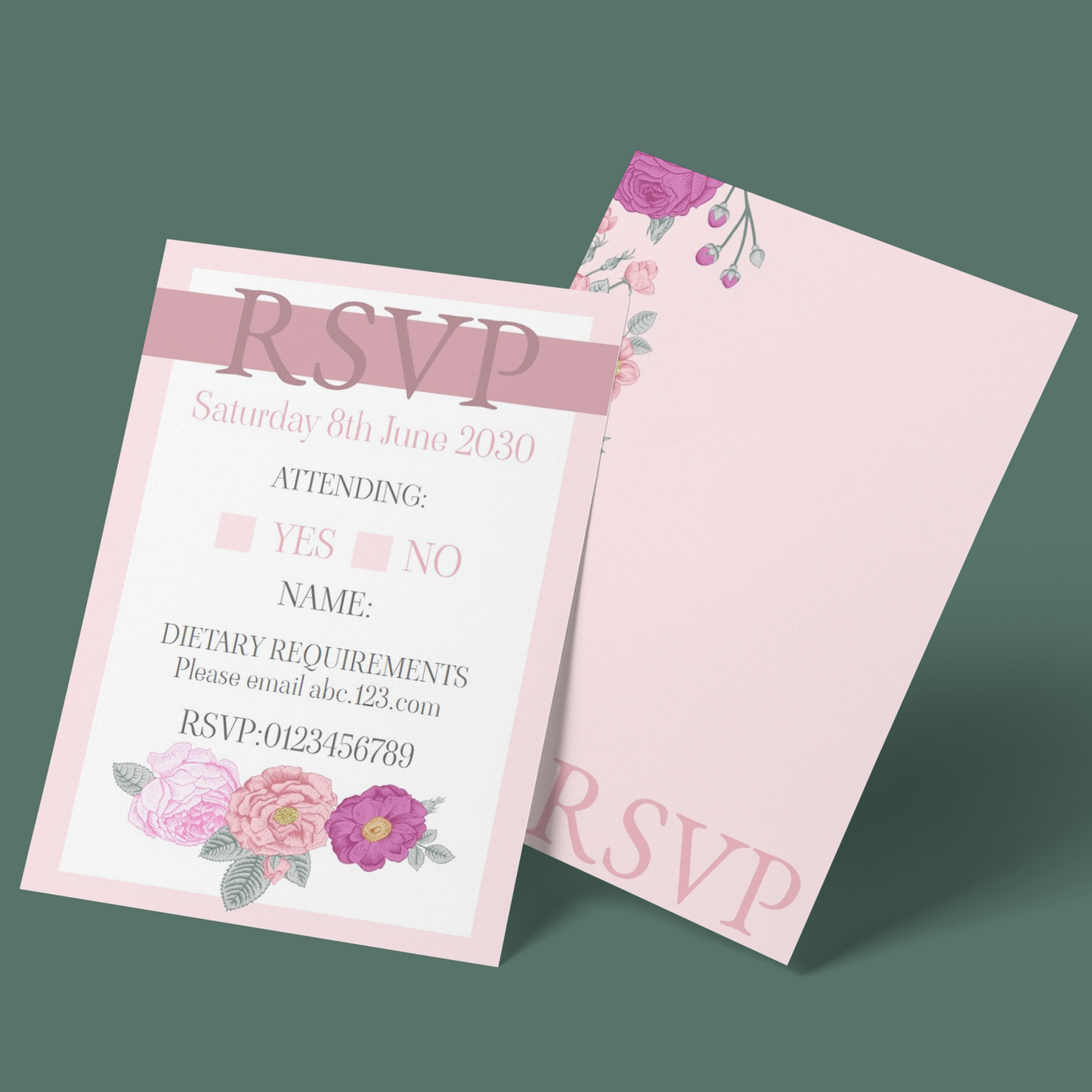 RSVP Cards - Summer Pinks