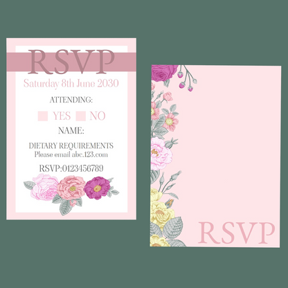 RSVP Cards - Summer Pinks