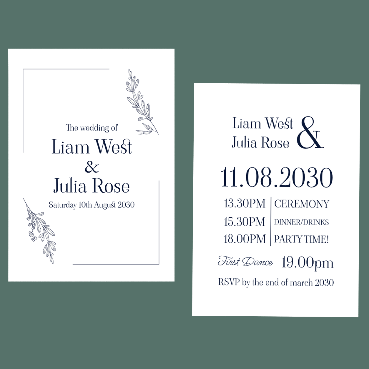 Wedding Invitations - Modern Sprig