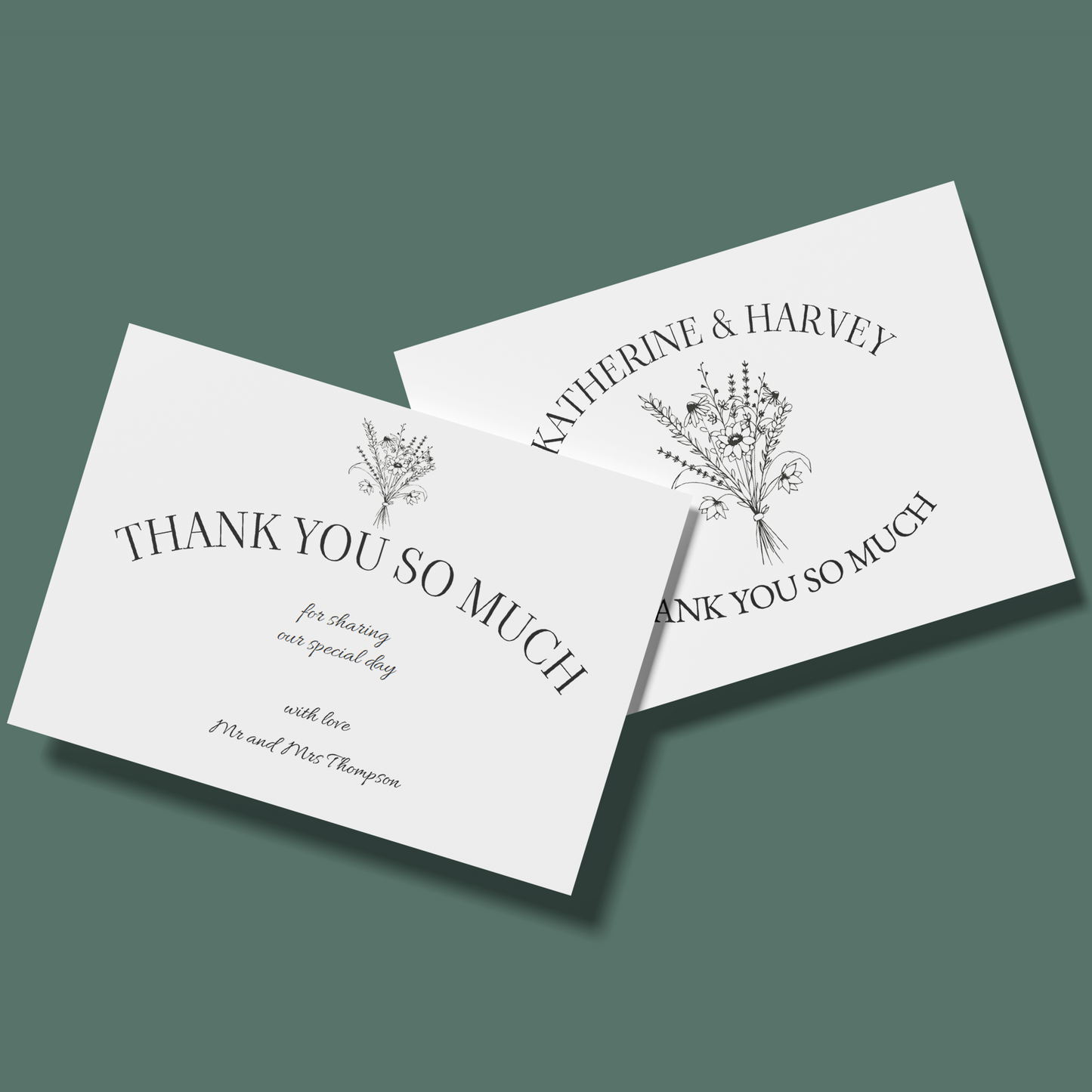 Thank You Cards - Wedding Flowers