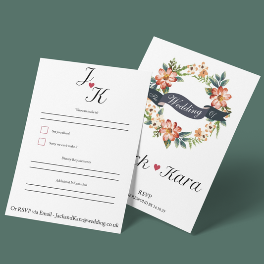 RSVP Cards - Flower Wreath