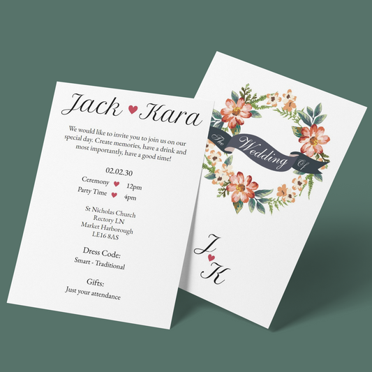 Wedding Invitations - Flower Wreath