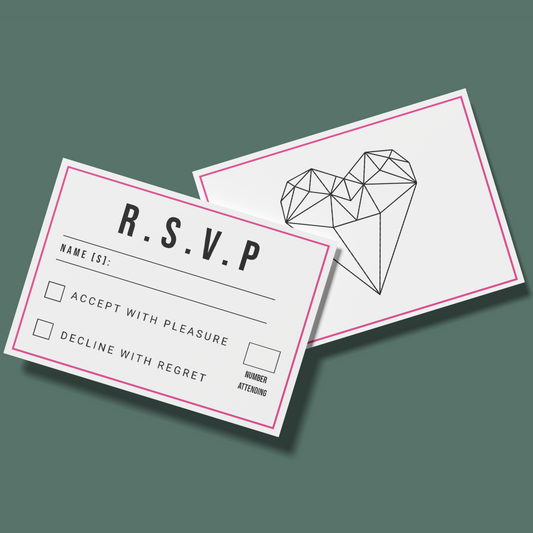 RSVP Cards - Diamond Heart