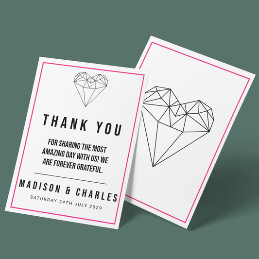 Thank You Cards - Diamond Heart