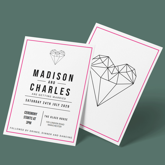 Wedding Invitations - Diamond Heart