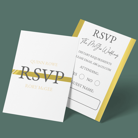 RSVP Cards - Golden Elegance