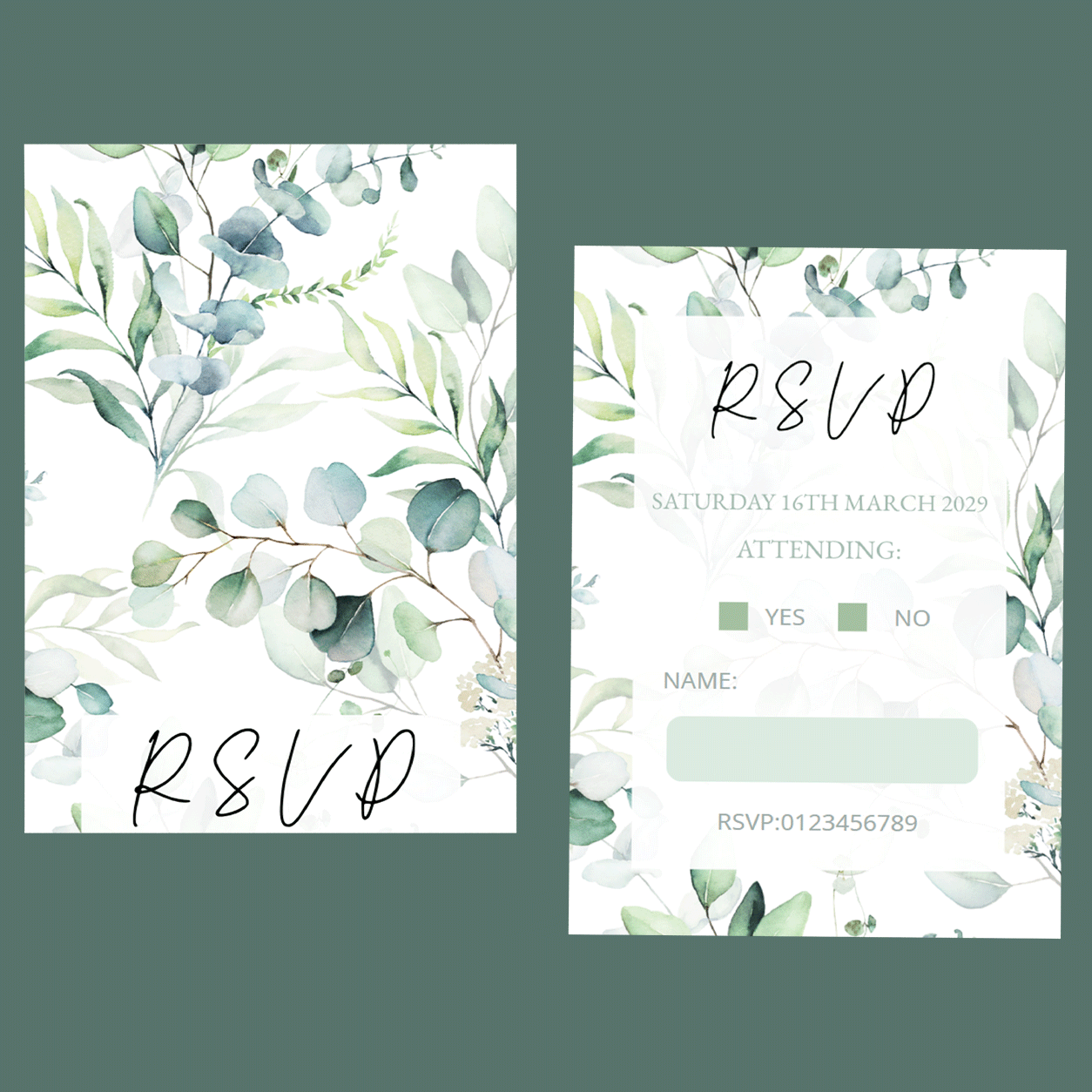 RSVP Cards - Eucalyptus