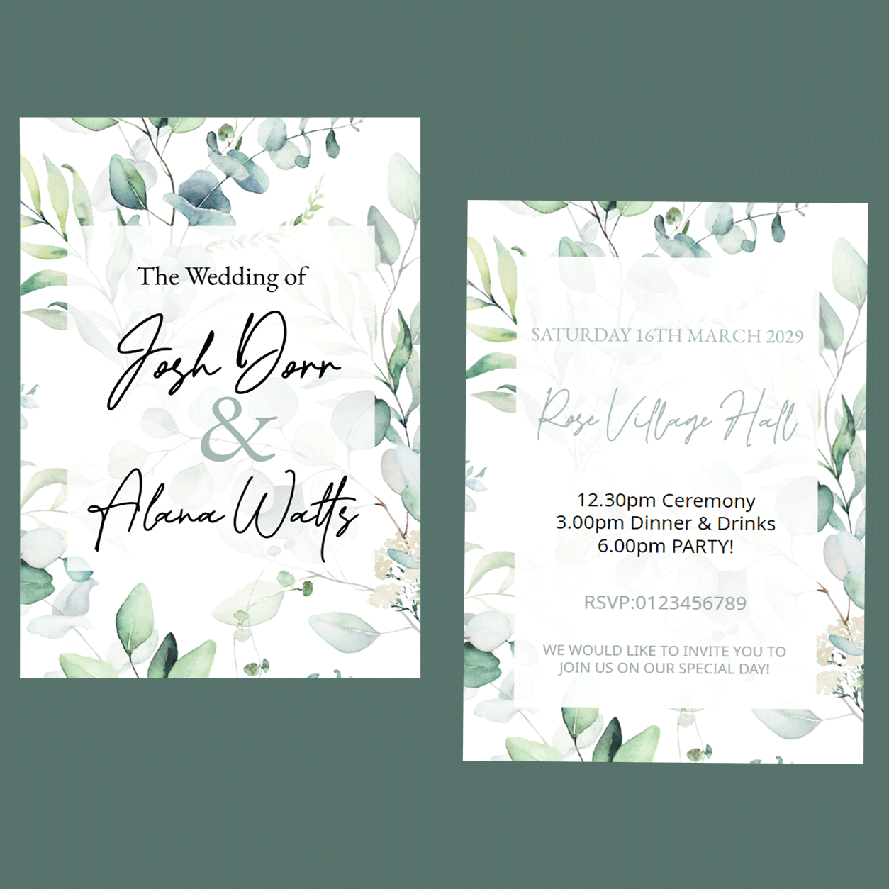 Wedding Invitations - Eucalyptus