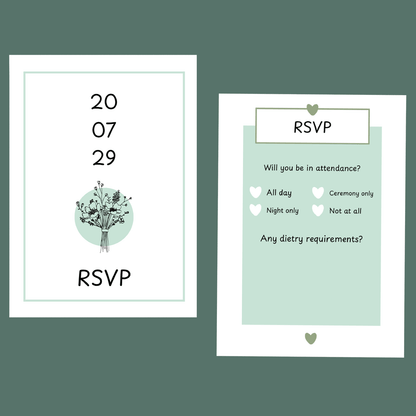 RSVP Cards - Modern Sage