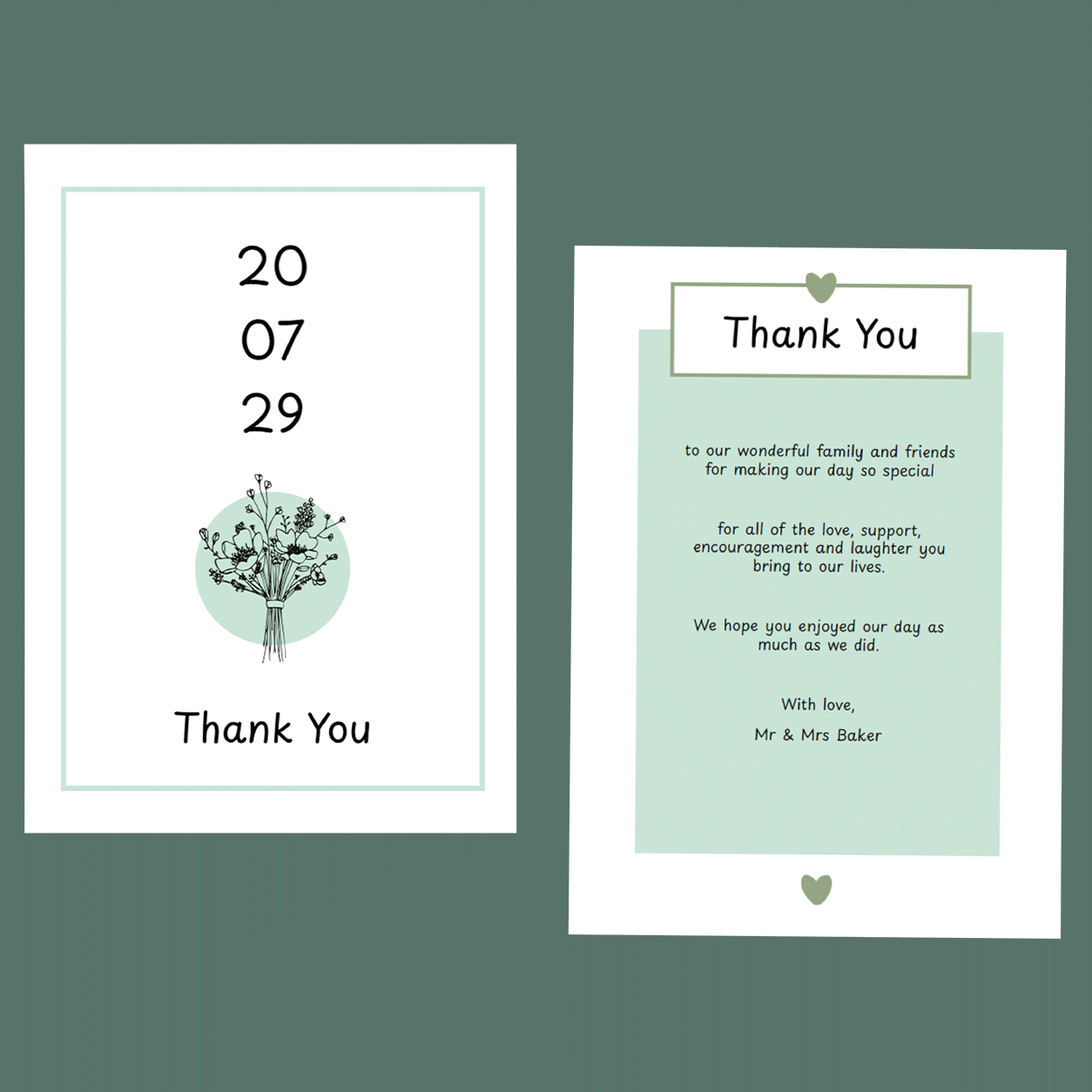 Thank You Cards - Modern Sage