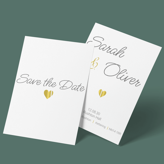 Save The Dates - Gold Hearts