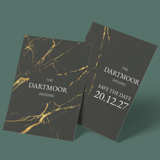 Save The Dates - Gold Marble