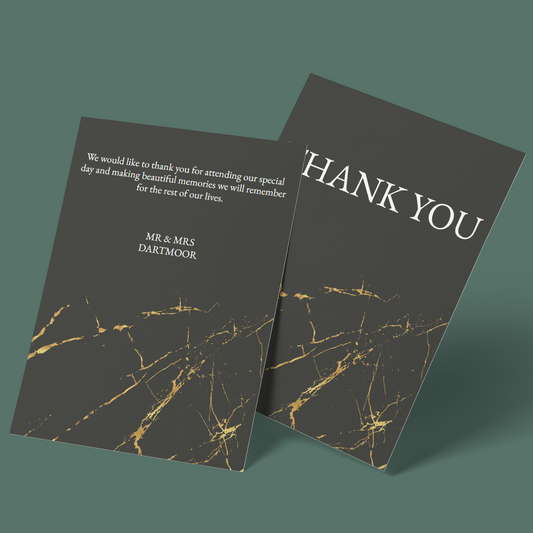 Thank You Cards - Gold Marble