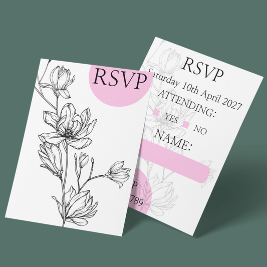 RSVP Cards - Botanical Flowers