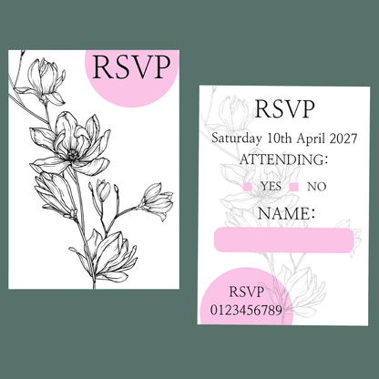 RSVP Cards - Botanical Flowers