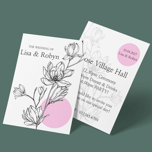 Wedding Invitations - Botanical Flowers