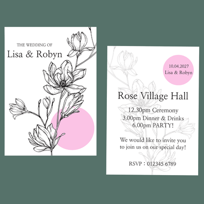 Wedding Invitations - Botanical Flowers