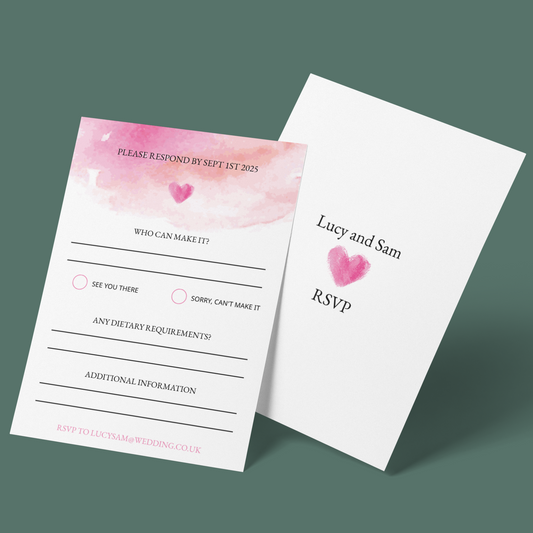 RSVP Cards - Pink Wishes