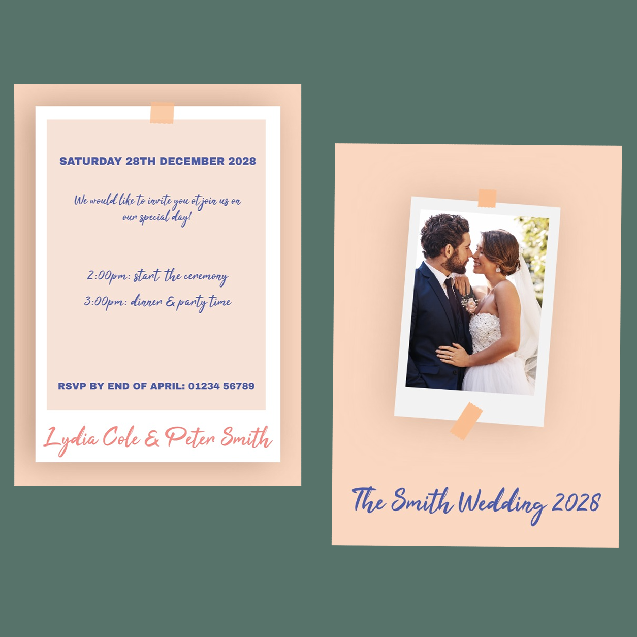 Wedding Invitations - Polaroid Memories