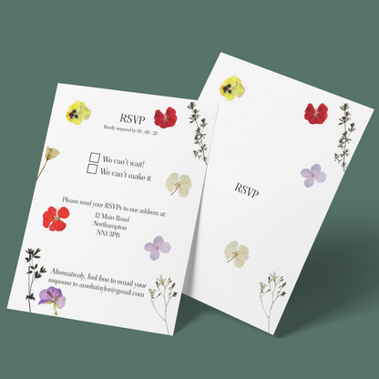 RSVP Cards - Pressed Flowers